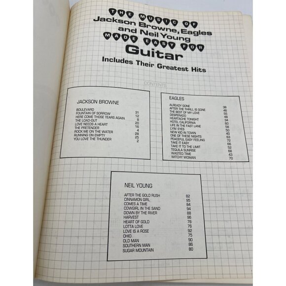 Carole King Jackson Browne Eagles Neil Young Easy Guitar Songbooks - Picture 7 of 10